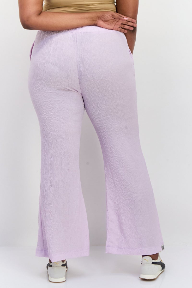 The Giving Movement Women Regular Fit Textured Palazzo Pants, Lavender - Image 2