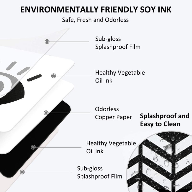 beiens High Contrast Baby Flashcards, Newborn Brain Development Toys, Visual Stimulation Learning Activity Cards, Black and White Baby Toy, 20 PCs 40 Pages 5.5'' x 5.5'' Educational Infant Shower Gift - Image 4