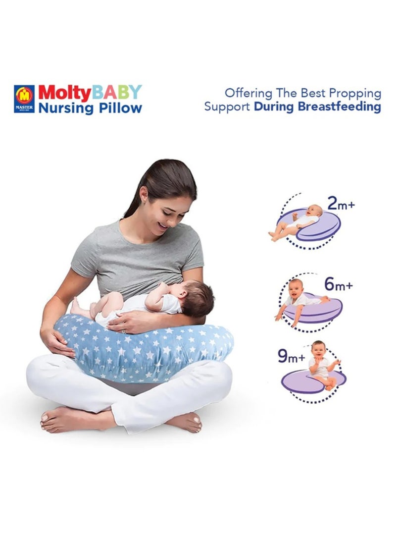 MoltyFoam Master MoltyFoam MoltyBaby Nursing Pillow Blue Comfort and Support for Mom and Baby Versatile and Ergonomic Ultimate Support for Nursing Moms - Image 2