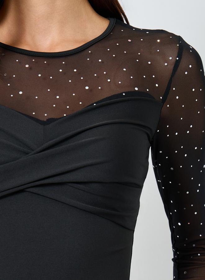 Take Two Embellishment Detail Round Neck Top - Image 4