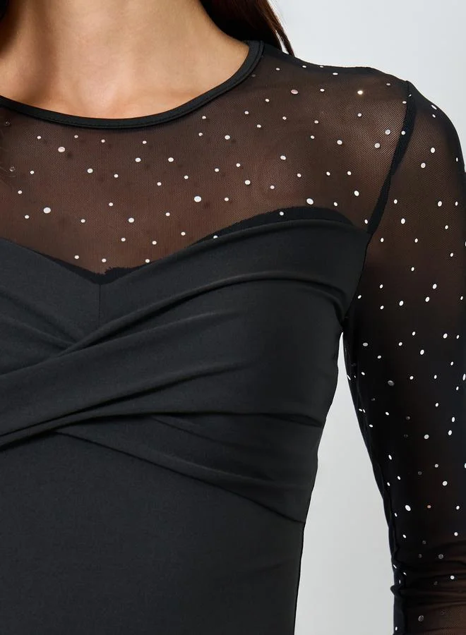 Take Two Embellishment Detail Round Neck Top