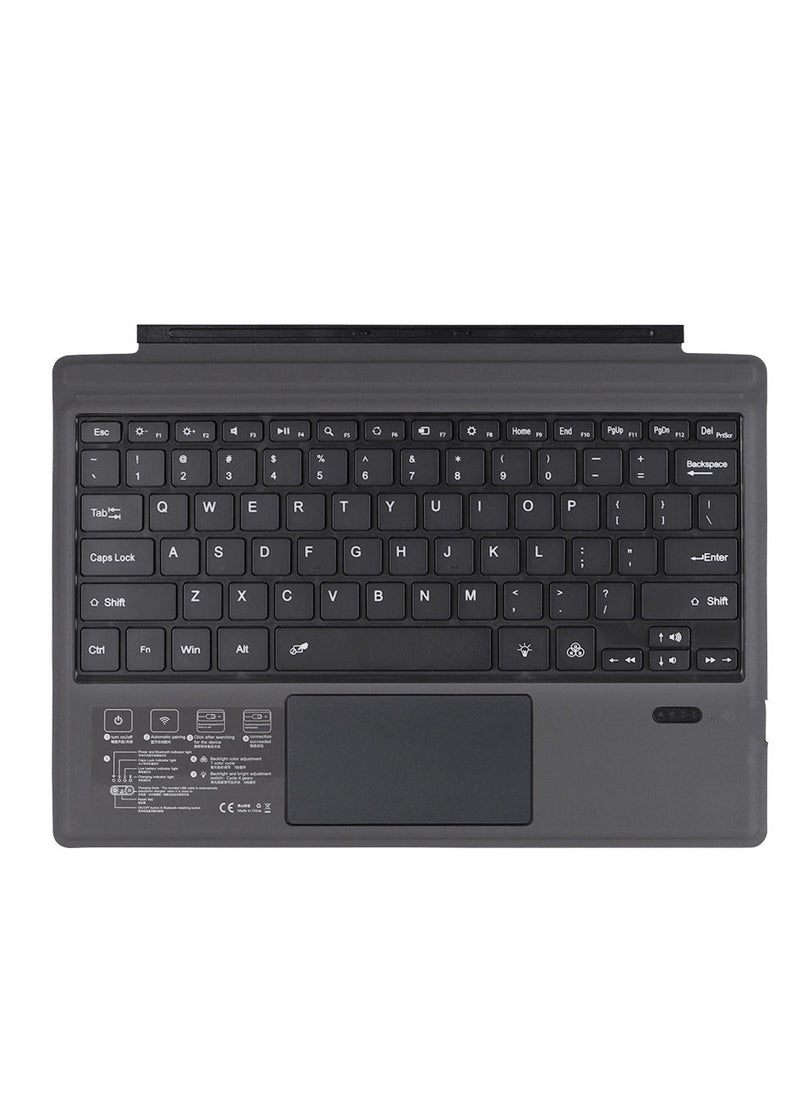 Generic - Wireless BT Keyboard Portable Ultra-thin Backlight Tablet Keyboard with Large Size Touchpad Compatible with Surface Pro 3/4/5/6/7 - Image 1