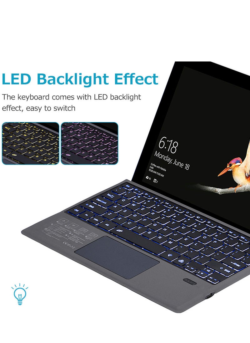Generic - Wireless BT Keyboard Portable Ultra-thin Backlight Tablet Keyboard with Large Size Touchpad Compatible with Surface Pro 3/4/5/6/7 - Image 1