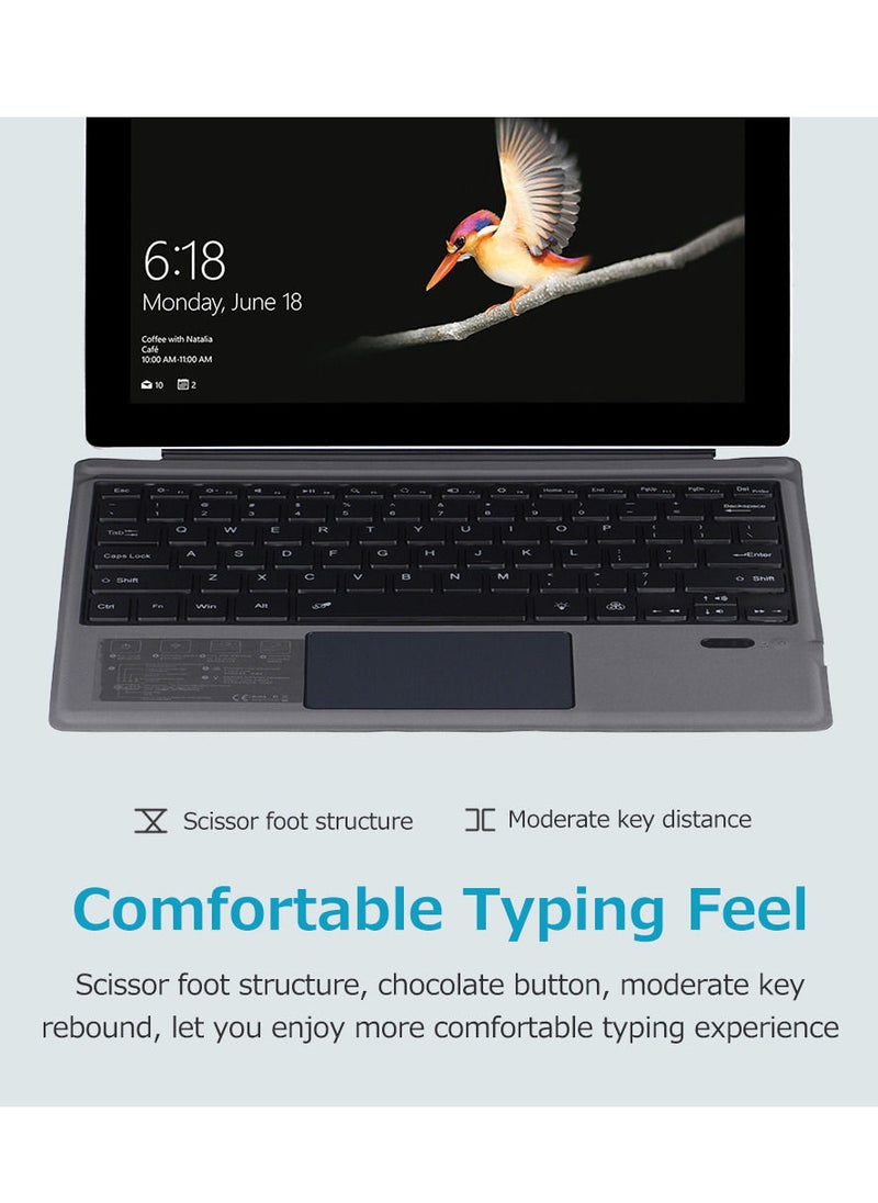 Generic - Wireless BT Keyboard Portable Ultra-thin Backlight Tablet Keyboard with Large Size Touchpad Compatible with Surface Pro 3/4/5/6/7 - Image 1