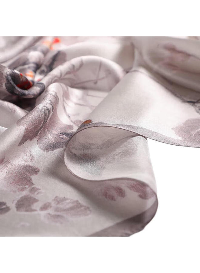 Hang Silk House Hangsifu Pure Silk Mulberry Silk Scarf Shawl Wrap, Elegant Outer Wear, Gift For Elders And Mothers, Birthday Present For Women, Practical, Colorful Ink - Image 2
