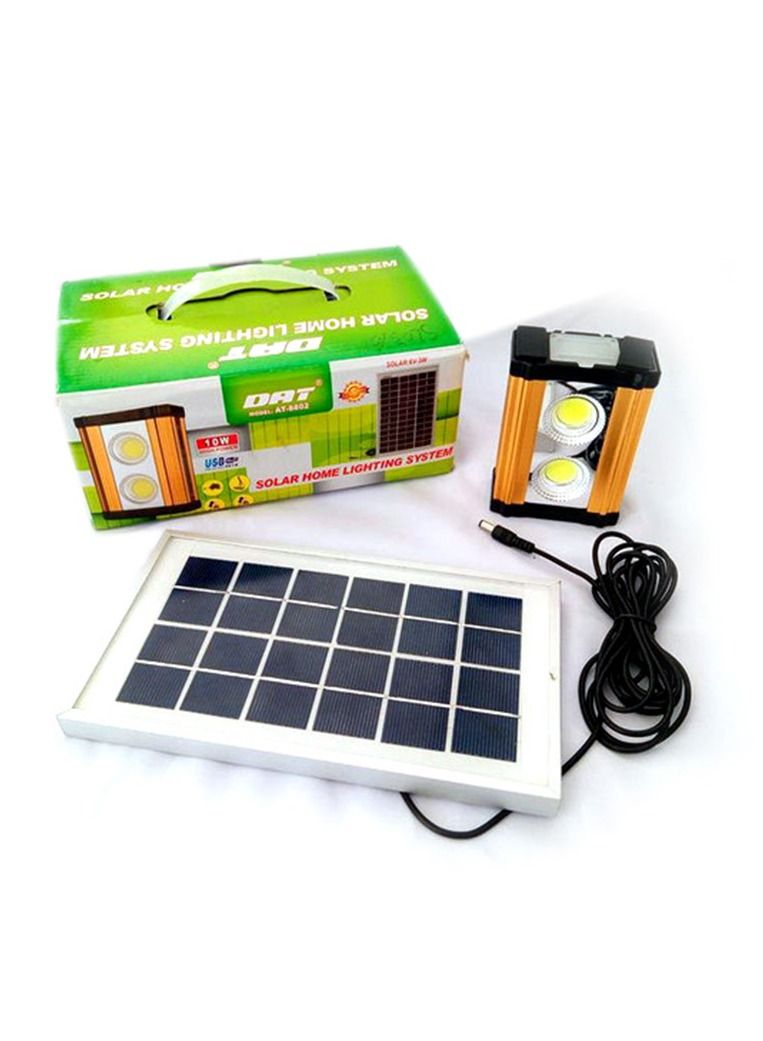 Crony نظام الطاقة الشمسية AT-8802 مصباح ألمنيوم عالي الطاقة 10 واط مع واجهة شحن USB ضوء طوارئ COB تلقائي - Image 3