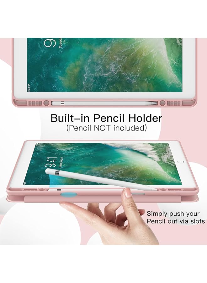جي تيك حافظة لجهاز ايباد برو 12.9 انش موديل 2015 2017 الجيل الاول والثاني مع حامل قلم غطاء رفيع للكمبيوتر اللوحي مع ظهر ناعم من مادة TPU مع خاصية الاستيقاظ التلقائي باللون الذهبي الوردي - Image 5
