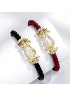 Red rope couple bracelet girls ins niche design female and male hand jewelry a pair of braided bracelets fashionable ladies bracelet horseshoe buckle diamond U-shaped head micro-inlaid bracelet simple hand jewelry - pzsku/Z54A14ABB7E4D65F3E6F8Z/45/_/1731402054/0af03304-9941-4d06-bdcf-4cf941341ebf