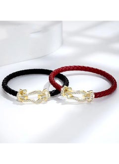 Red rope couple bracelet girls ins niche design female and male hand jewelry a pair of braided bracelets fashionable ladies bracelet horseshoe buckle diamond U-shaped head micro-inlaid bracelet simple hand jewelry - pzsku/Z54A14ABB7E4D65F3E6F8Z/45/_/1731402074/f8659f05-eb66-4b10-a18f-1ab47d7b4a17