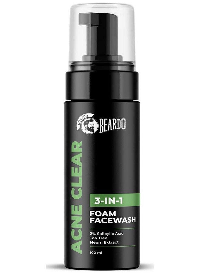 BEARDO Acne Clear Foam Face Wash (100Ml) ; 3In1 Face Wash For Acne And Pimples ; Anti Acne Face Wash For Men ; 2% Salicylic Acid For Acne Prone Skin  - Image 2