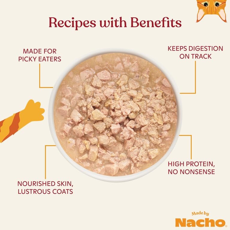 Made by Nacho Wet Cat Food, Cage-Free Minced Chicken in Bone Broth for Hydration with Prebiotics for Digestive Health, High Protein, 2.5oz Cups (10 Pack), Limited Ingredients - Image 3