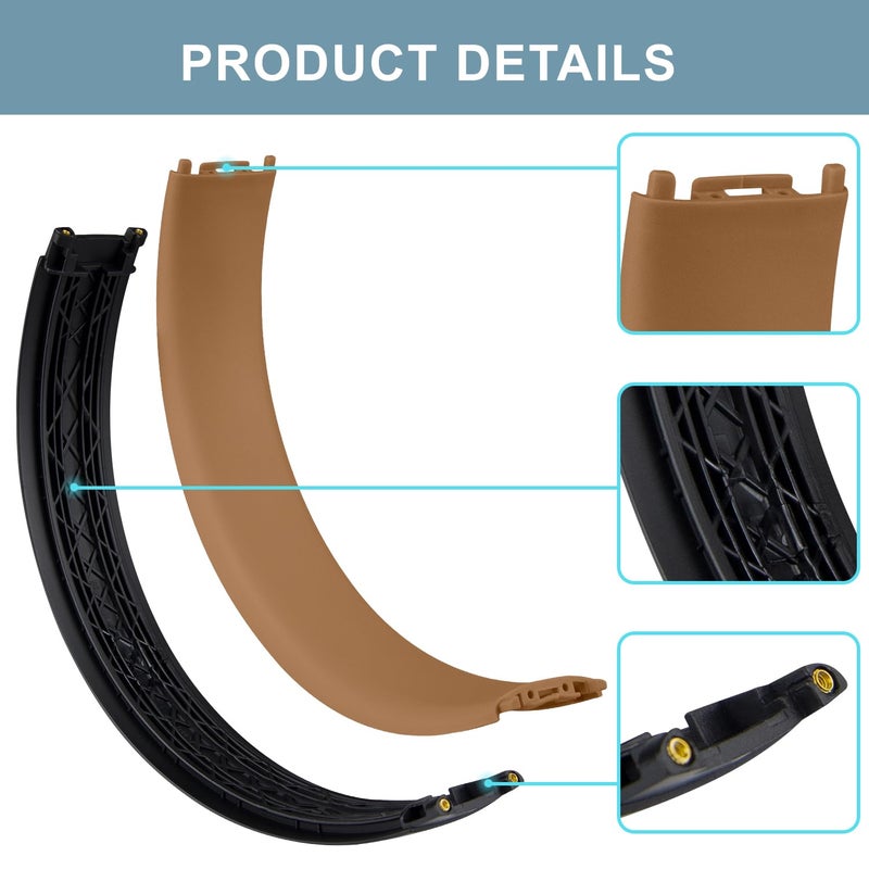 SOPROM Top & Bottom Rubber Headband Kit for Beats Studio 3 & Studio 2 Wired & Wireless Headphones, Durable Silicone & Plastic Repair Kit for Replacement Headstrap Pads (Studio3-Midnight Black) - Image 3