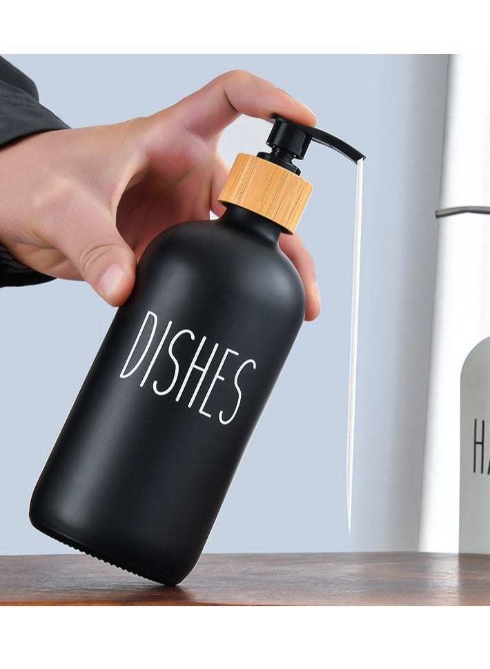 Glass Soap Dispenser, Dish Soap Dispenser for Kitchen Sink and Hand Dispenser for Bathroom
