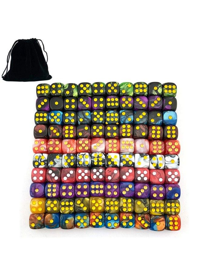 Smartdealspro 100Pack Two Color 12Mm Round Angle Six Sided Dice Die With Free Pouch For Tenzi Farkle Yahtzee Bunco Or Teaching Math  - Image 1