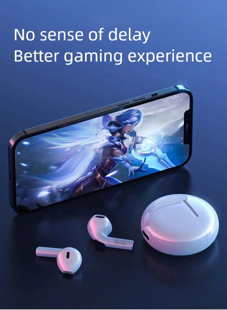 ZEPONOVA Wireless Bluetooth Earbud Headphone & Earphone with Bass Stereo Semi In-Ear Bluetooth Headphone, Light-Weight Earbud White - Image 2