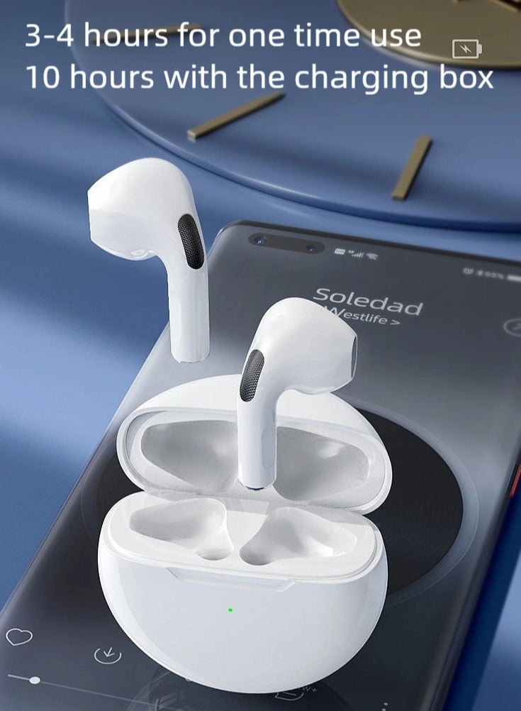 ZEPONOVA Wireless Bluetooth Earbud Headphone & Earphone with Bass Stereo Semi In-Ear Bluetooth Headphone, Light-Weight Earbud White - Image 5