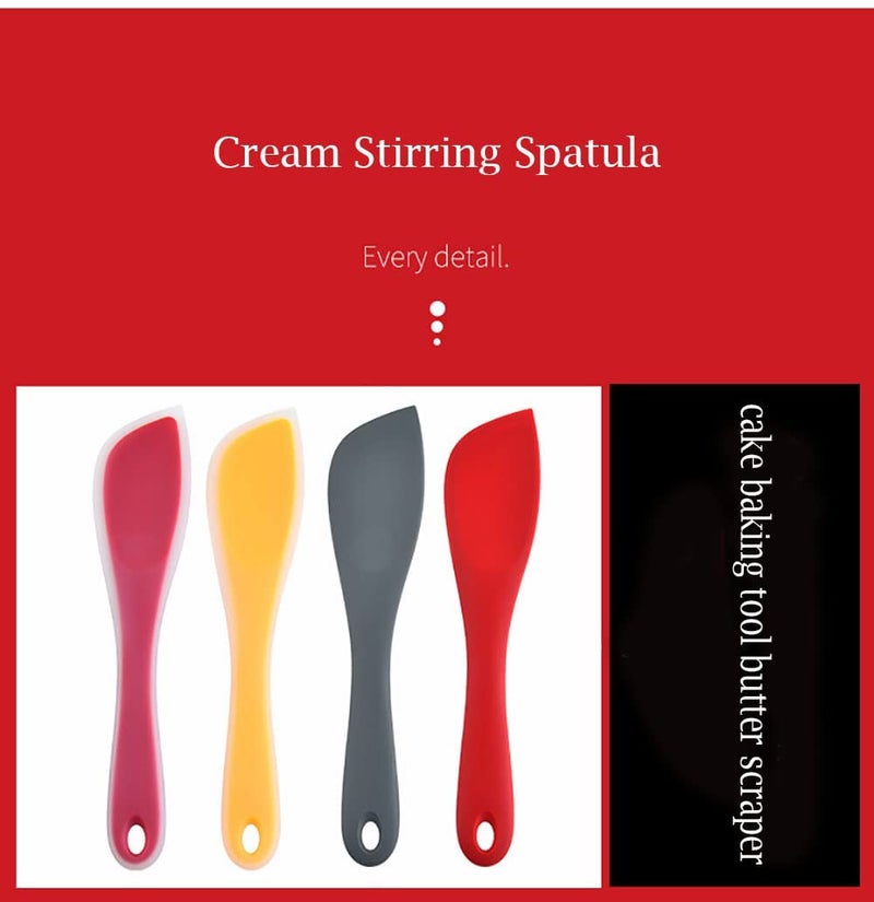 KESESU Silicone Spatulas Rubber Spatula Heat Resistant Seamless One Piece Design NonStick Flexible Scrapers Baking Mixing Tool One Piece Design Random Color Set of 2 - Image 5