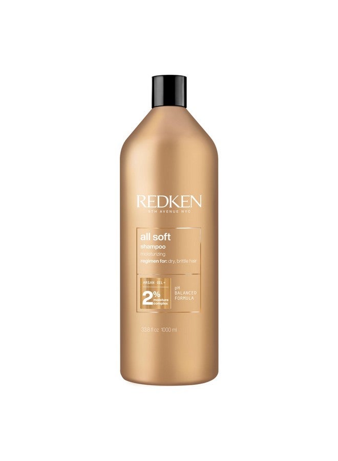 Redken All Soft Shampoo | Moisturizes and Deeply Hydrates| Softens, Smooths, and Adds Shine| Nourishing Shampoo for Dry Hair | Safe for Color-Treated Hair | With Argan Oil - Image 1