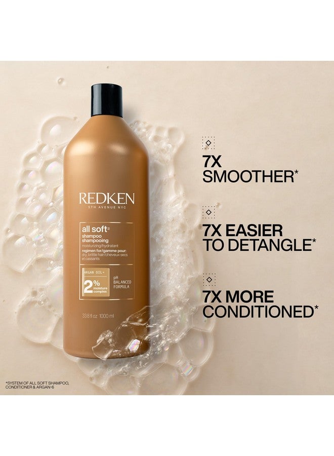 Redken All Soft Shampoo | Moisturizes and Deeply Hydrates| Softens, Smooths, and Adds Shine| Nourishing Shampoo for Dry Hair | Safe for Color-Treated Hair | With Argan Oil - Image 3