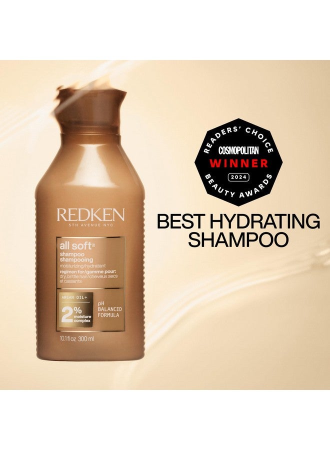 Redken All Soft Shampoo | Moisturizes and Deeply Hydrates| Softens, Smooths, and Adds Shine| Nourishing Shampoo for Dry Hair | Safe for Color-Treated Hair | With Argan Oil - Image 2