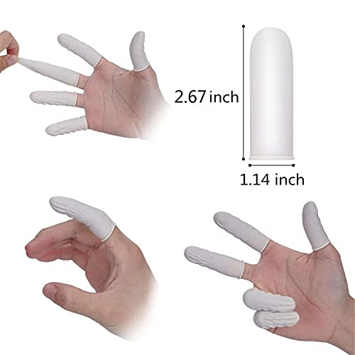 Cuttte (Approx. 330 PCS) Latex Finger Cots, Large Finger Gloves Protectors Disposable, Thumb Covers Protector for Fingertips - Image 2