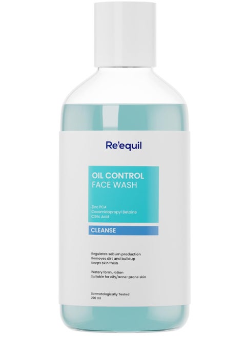 Oil Control Face Wash | Soap & Sulphate Free Face Wash with Zinc PCA | Controls Excessive Oil Production | For Oily Acne Prone Skin | 200 ml