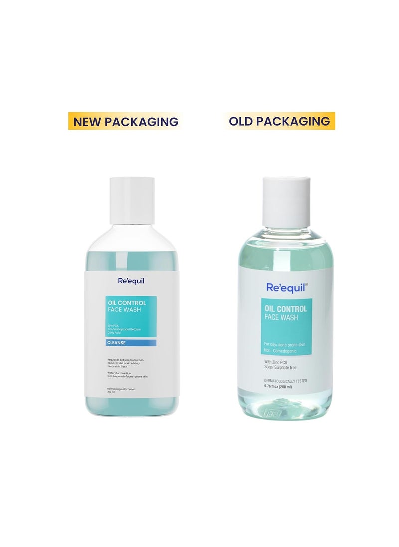Oil Control Face Wash | Soap & Sulphate Free Face Wash with Zinc PCA | Controls Excessive Oil Production | For Oily Acne Prone Skin | 200 ml