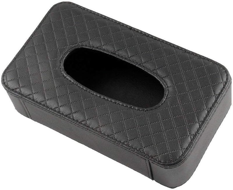KolorFish Headrest Car Tissue Holder, Car Back Seat Hanging Tissue Holder with PU Leather, Tissue Box Holder (Tissues Included) Black - Image 1