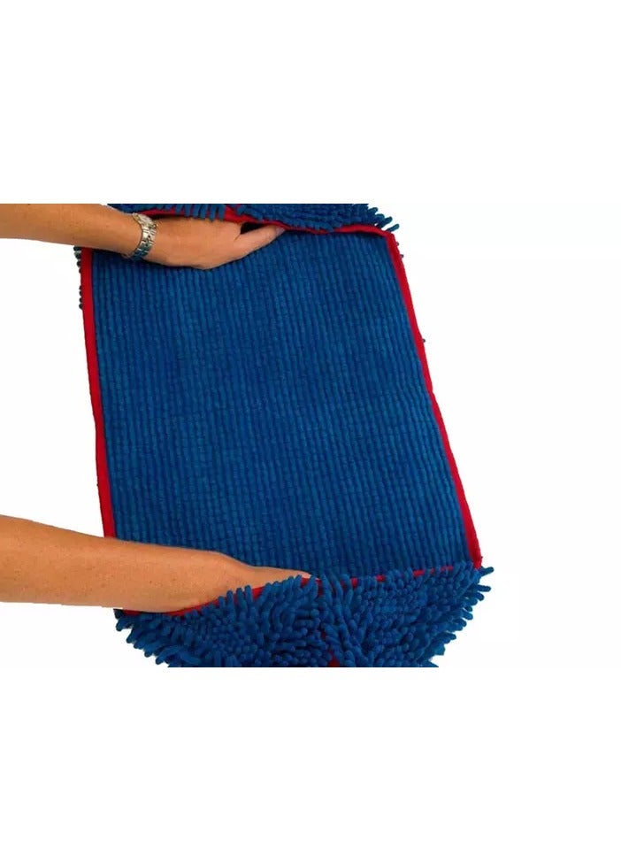 Rubik Dog Towel, Washable Microfiber Dog Towels for Drying Dogs and Cleaning Paws, Fast-Drying Dog Bath Towel with Hand Pockets Blue/Red  - Image 4