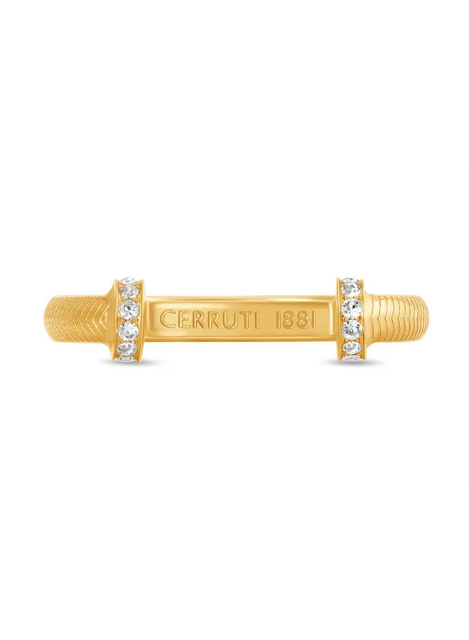 CERRUTI 1881 Matilde Gold Branding Etched Ring Size 54