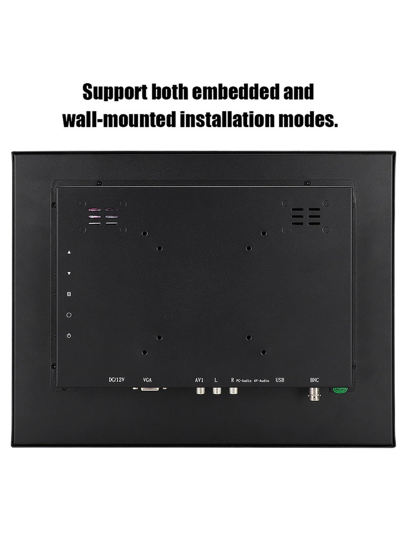 15in TFT 4:3 Display 1024x768 Embedded Industrial Monitor HDMI/VGA/AV/BNC/USB (100‑240V)  - Image 3