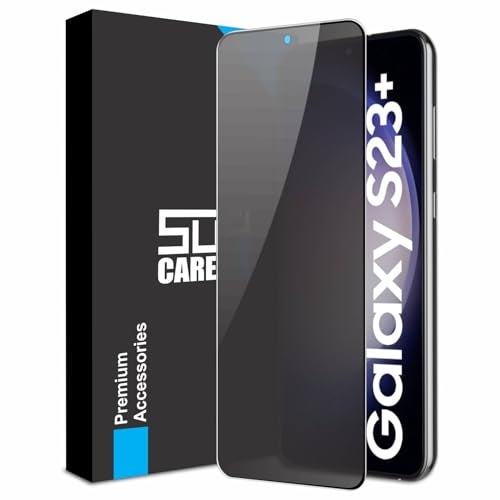 SupCares Privacy Tempered Glass for Samsung Galaxy S23 Plus and Galaxy S22 Plus (6.6 Inch) With Installation Kit | Military-Grade Gorilla Screen Protector | Edge to Edge Coverage | Black - Image 1