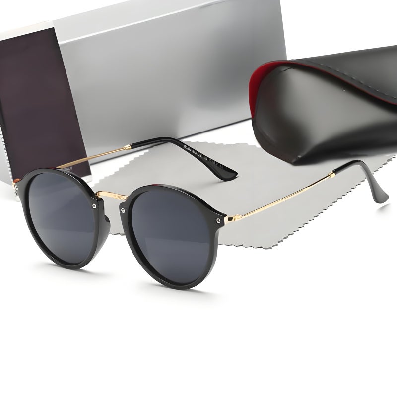 Police RB Men's Cycling Glasses Classic 80's Retro Style Design Polarized Sunglasses for Driving Gold Frame - Image 1