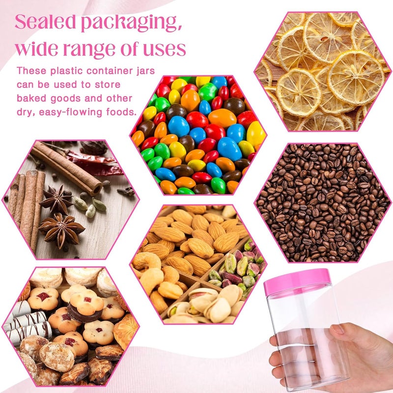 Patelai 4 Pieces Round Wide-mouth Leak Proof Plastic Container Jars with Lids for Travel Storage Makeup Beauty Products Face Creams Oils Salves Ointments DIY Making(12 Ounce,Pink) - Image 5
