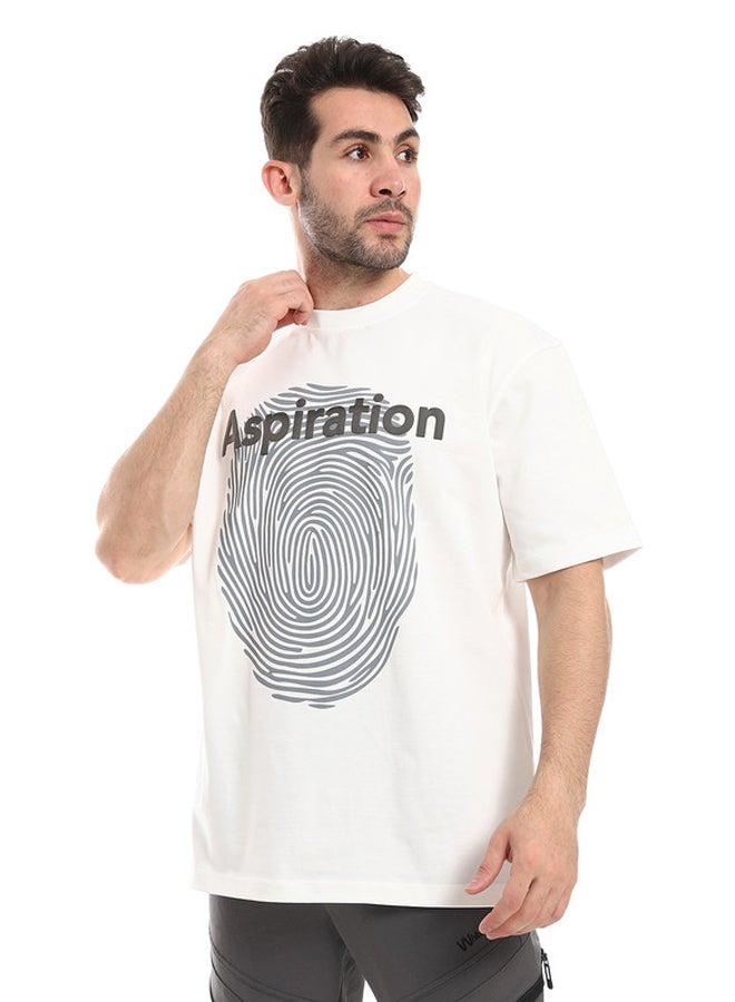 WHITE RABBIT Finger Comfy Printed T-Shirt-White  - Image 2