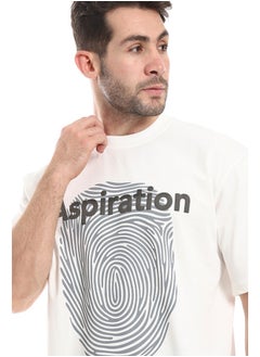 WHITE RABBIT Finger Comfy Printed T-Shirt-White  - Image 4