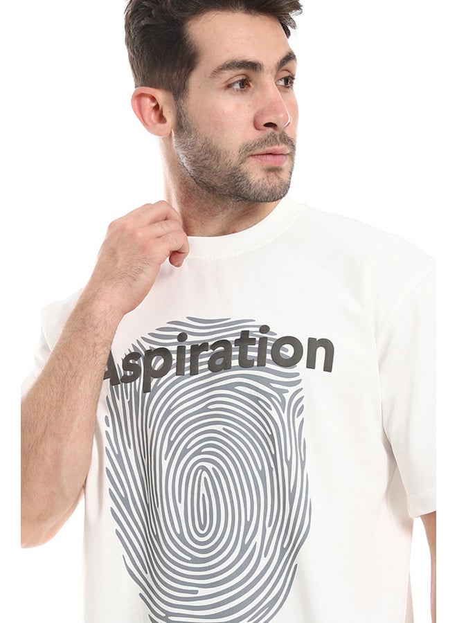 WHITE RABBIT Finger Comfy Printed T-Shirt-White  - Image 4