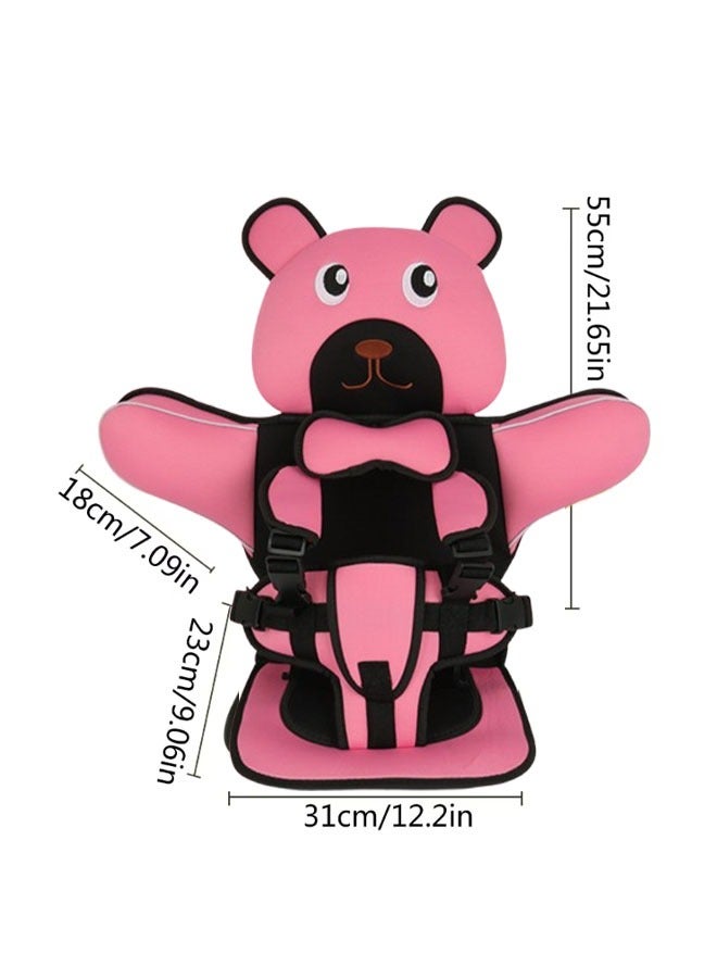 Kids Portable Car Seat Cushion for Travel,Travel Harness with Adjustable Straps,Foldable Golf Cart Baby Seat,Ride Safer Travel Vest (Pink)  - Image 2
