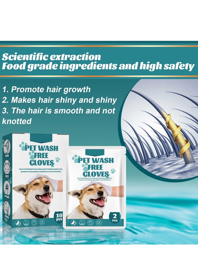 SOLARAE Pet No Rinse Grooming Gloves - 10 Dry Cleaning Gloves for Effortless Grooming and Cleaning of Dogs and Cats, Perfect for Puppies and Easy to Use. - Image 2