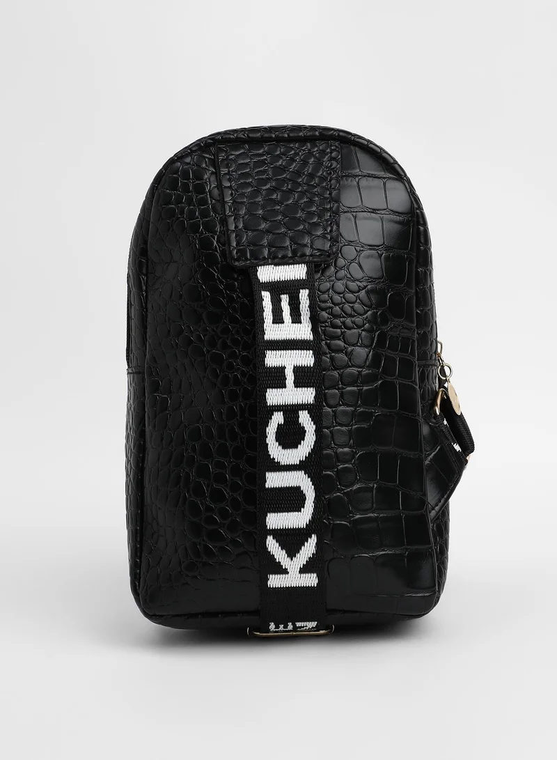 Haute Sauce Solid Zip Lock Regular Vegan Leather Hand Bag For Women