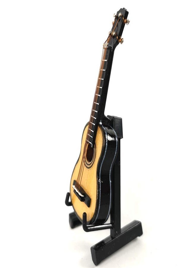 ALANO Miniature Guitar Ornament, Acoustic Wooden Music Instrument Mini Guitar Musical Instrument Holiday Home Decoration (8cm) - Image 3