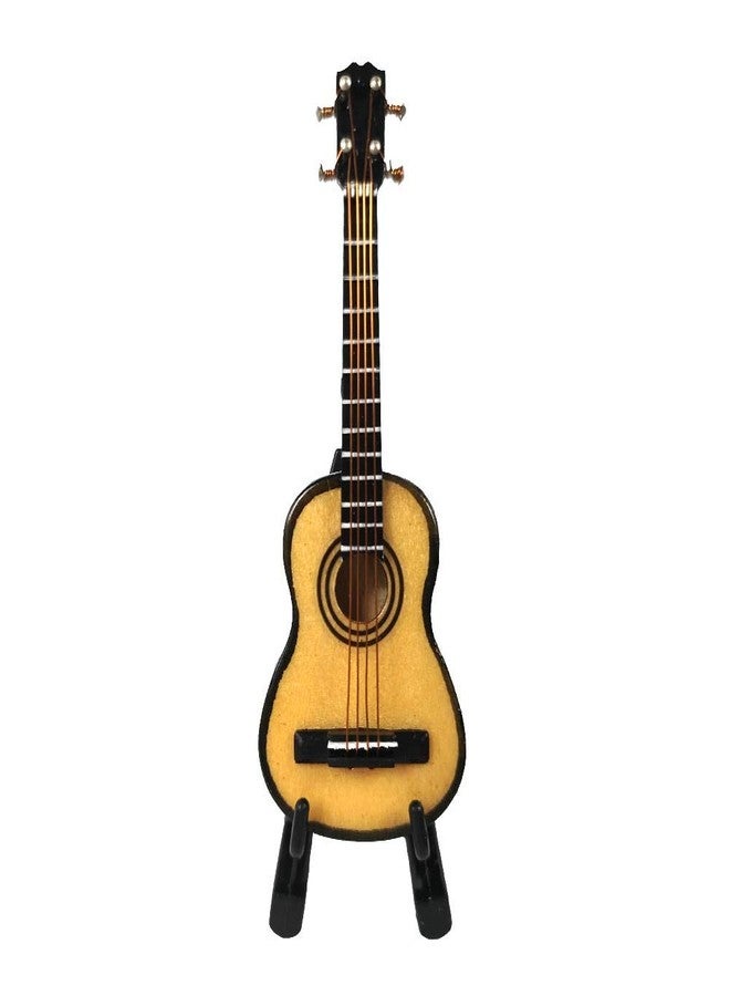 ALANO Miniature Guitar Ornament, Acoustic Wooden Music Instrument Mini Guitar Musical Instrument Holiday Home Decoration (8cm) - Image 1