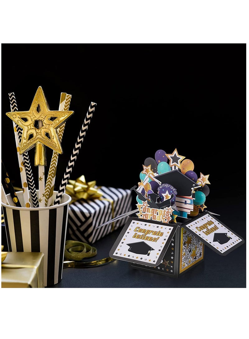 KASTWAVE Graduation Pop Up Card, Handmade 3D Greeting Card with Envelope for College University High School Graduate Congratulations Graduation Gifts Card - Image 5