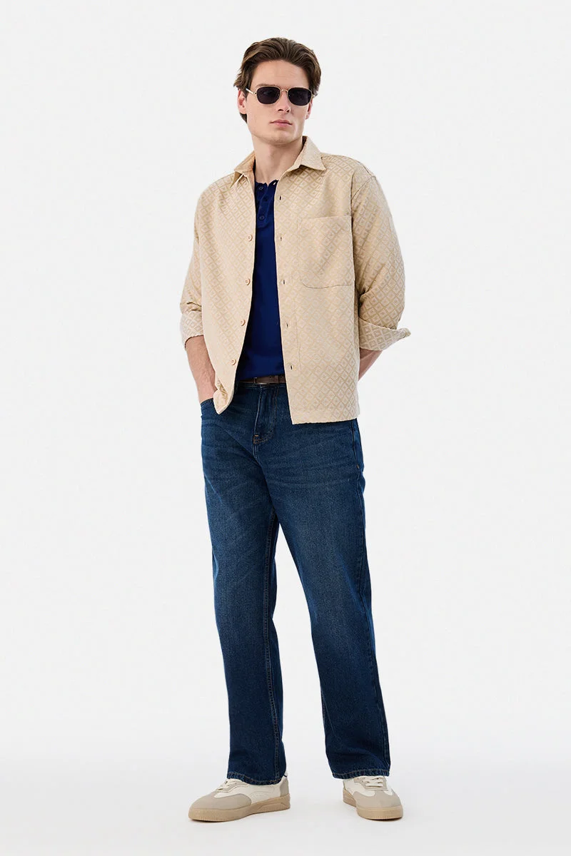 SNITCH Relaxed Fit Geometric Overshirt