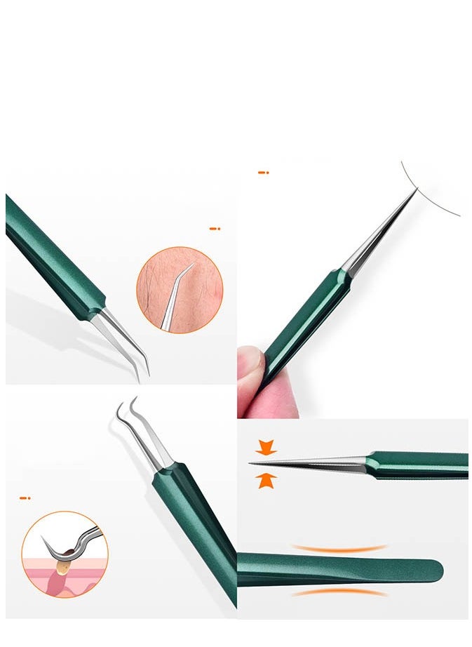 Generic - 5Pcs Stainless Steel Acne Needle Blackhead Remover Pimple Popper Tool Kit Tweezers Extractor Comedone Extractor - Image 1