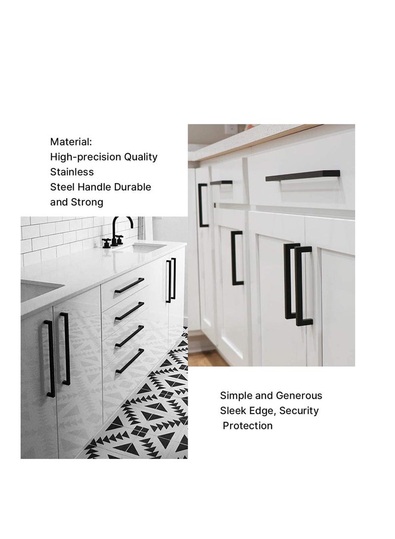 SYOSI Cupboard Small Handle Closet Black Small Handle, Solid Square Cabinet Handle Black Furniture Pulls Hole Centers Black Cabinet Hrdware, Modern Bedroom Cabinet Handles 1 Pack - Image 4