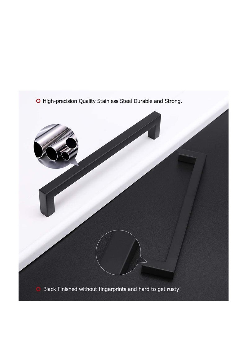 SYOSI Cupboard Small Handle Closet Black Small Handle, Solid Square Cabinet Handle Black Furniture Pulls Hole Centers Black Cabinet Hrdware, Modern Bedroom Cabinet Handles 1 Pack - Image 3