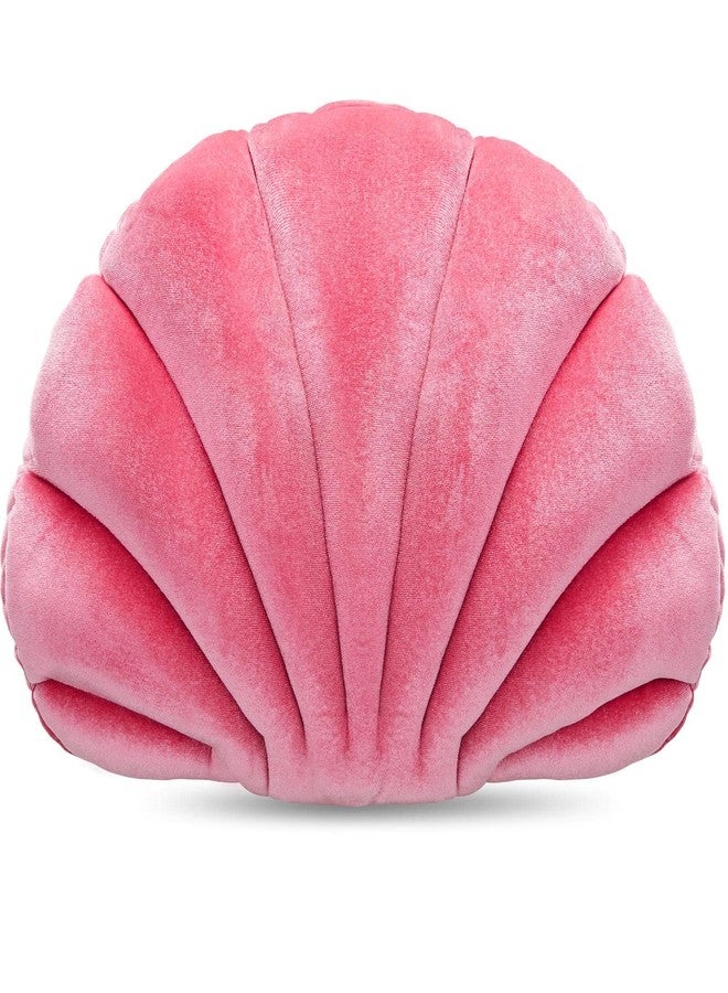 Marsui Pink Sea Princess Seashell Decorative Pillow, Preppy Room Decor Party Gift Soft Chair Cushion Cute Clam Throw Pillow for Sofa Bed Living Room(Light Pink,13.4 x 9.8 in) - Image 1