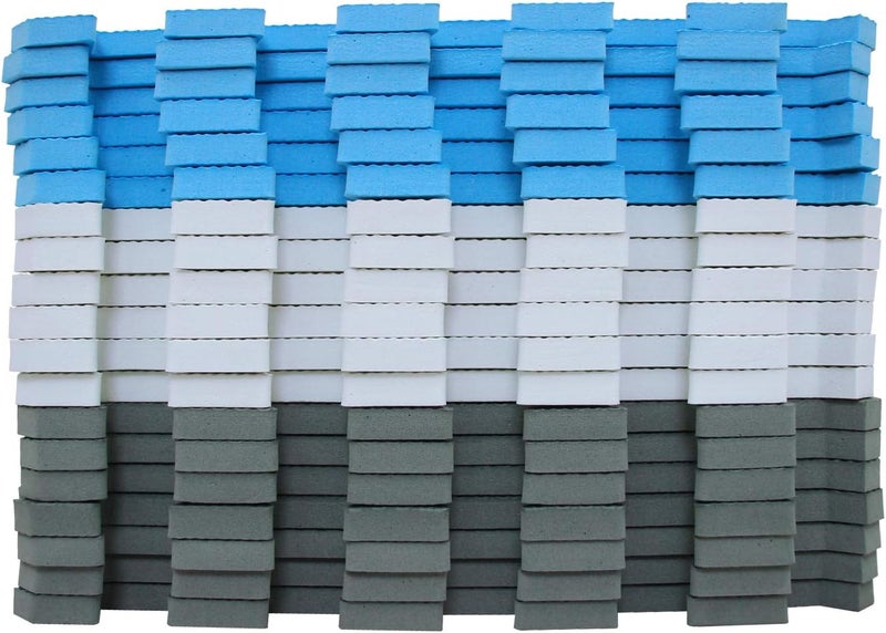meiqicool Foam Play Mat Thick Soft EVA Interlocking Foam Floor Mats Children Yoga Exercise Multi Jigsaw Puzzle Blocking Board Kids Playmats Play White-Blue-Grey 18 Piece AGL - Image 3
