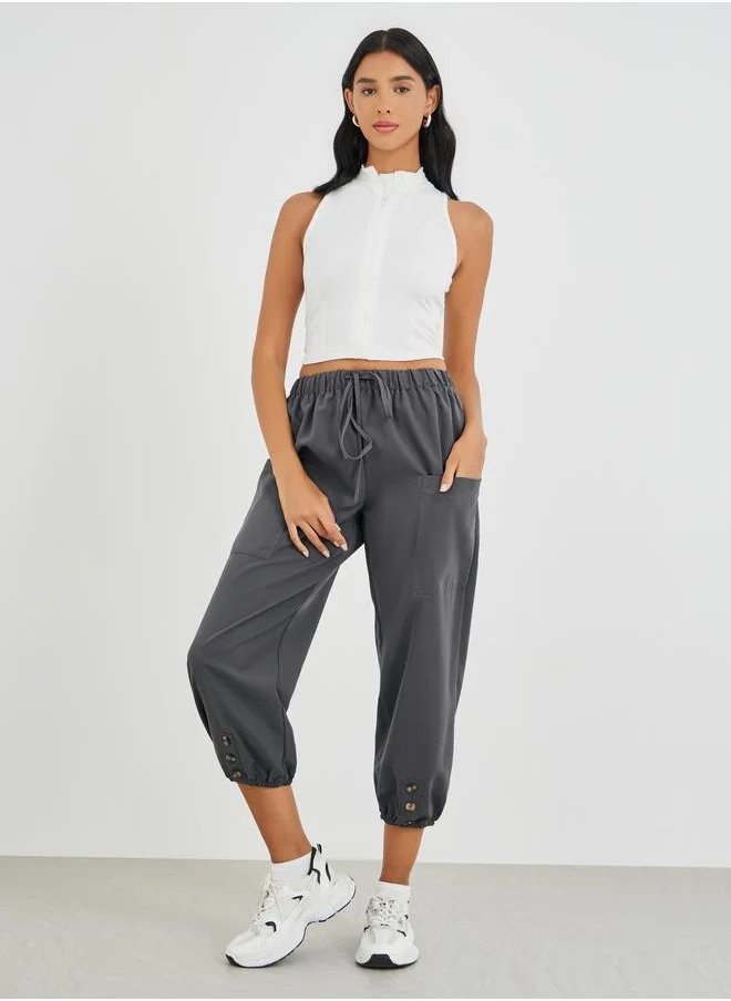 Take Two Take Two Relaxed Fit Cropped Pants with Drawstring